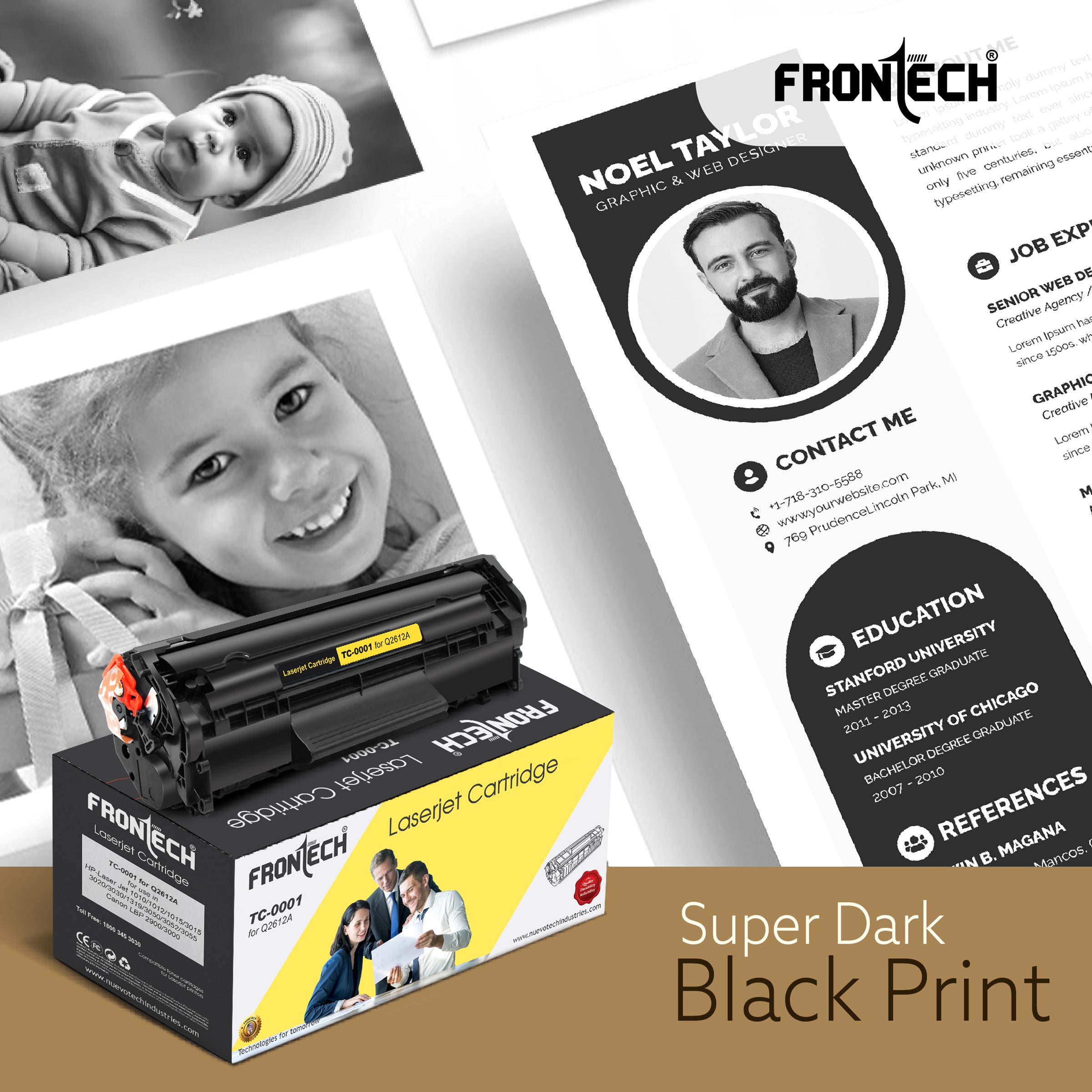 Frontech Q2612A Toner Cartridge | Compatible with HP LaserJet 1010-3050 Series (TC-0001) Frontech Q2612A Toner Cartridge | Compatible with HP LaserJet 1010-3050 Series (TC-0001)